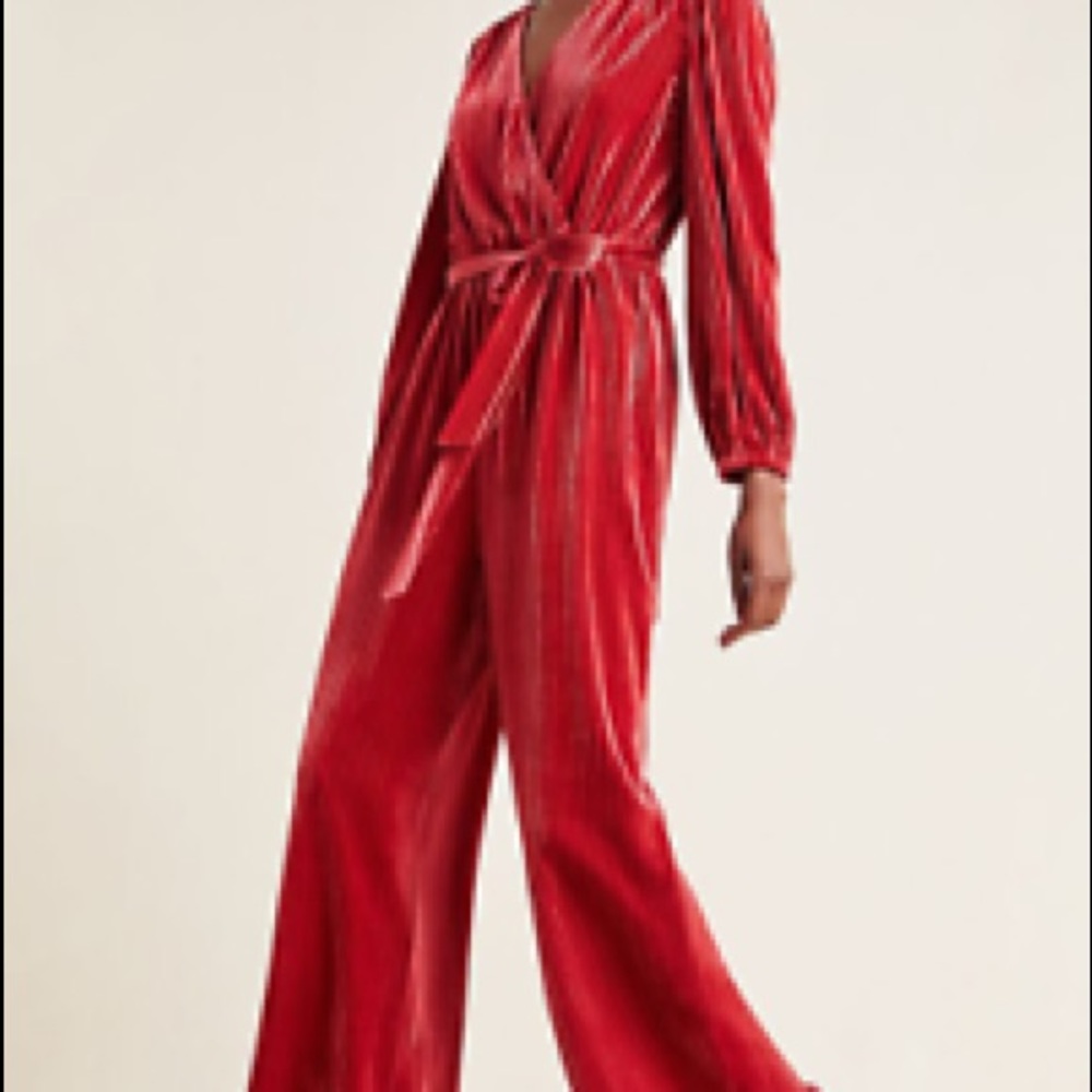 Anthropologie Velvet Jumpsuit. Perfect for the Holidays.